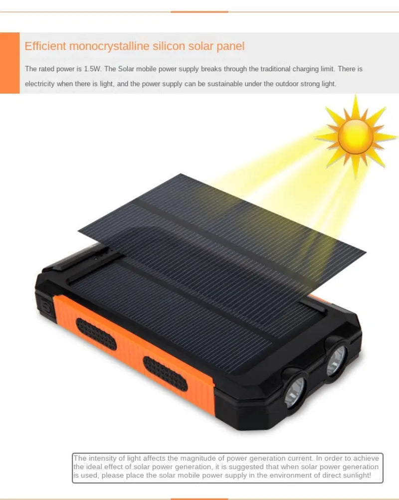 20000w mobile phone universal super capacity solar panel power bank cargador solar para telefono movil panneau solaire portable