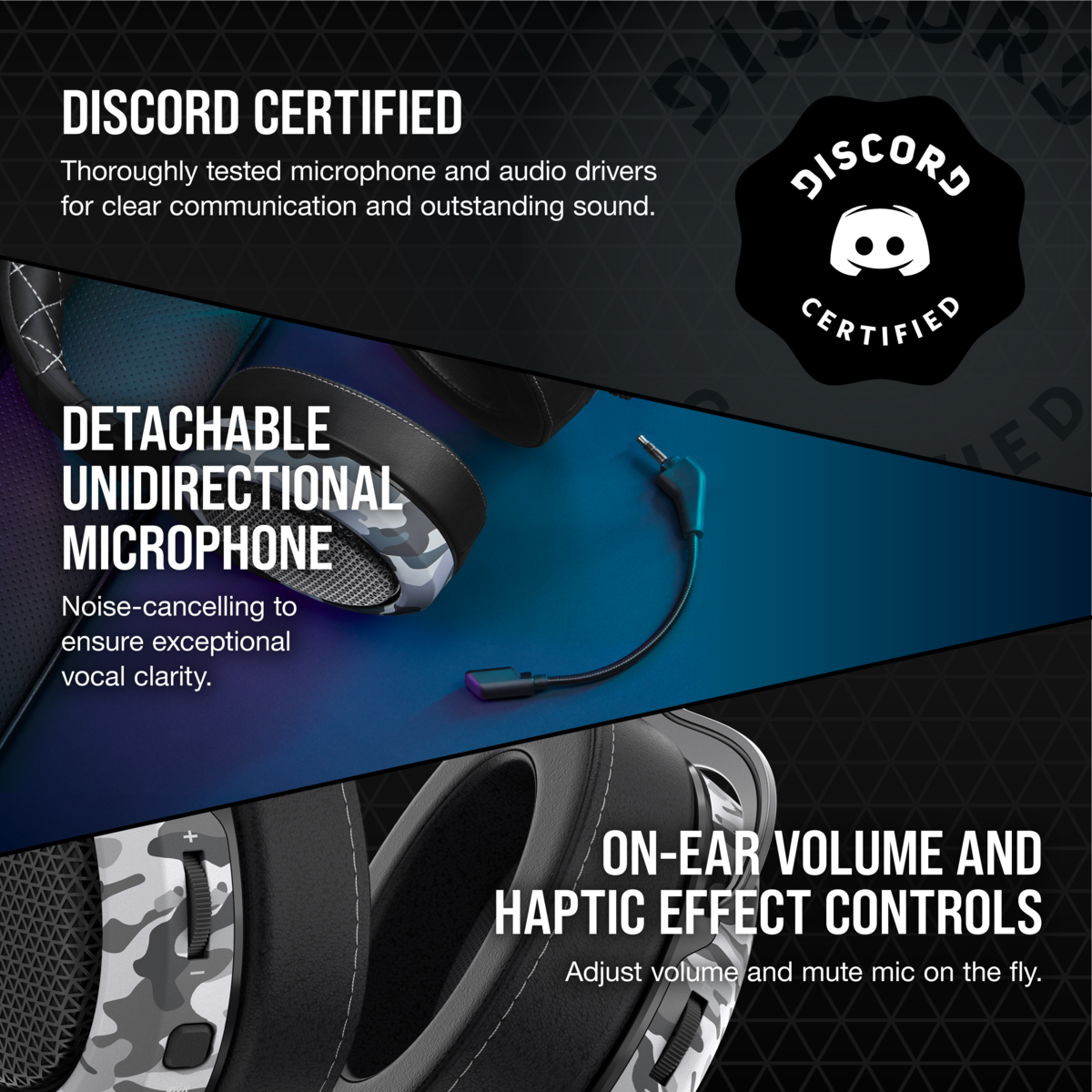 HEADSET AUDIFONOS CORSAIR HS60 HAPTIC Stereo Gaming Headset with Haptic Bass