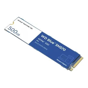 SSD WD 500GB SN570 NVMe Gen3x4 PCIe 8Gb-s M.2 2280 hasta 3500MB-s Blue